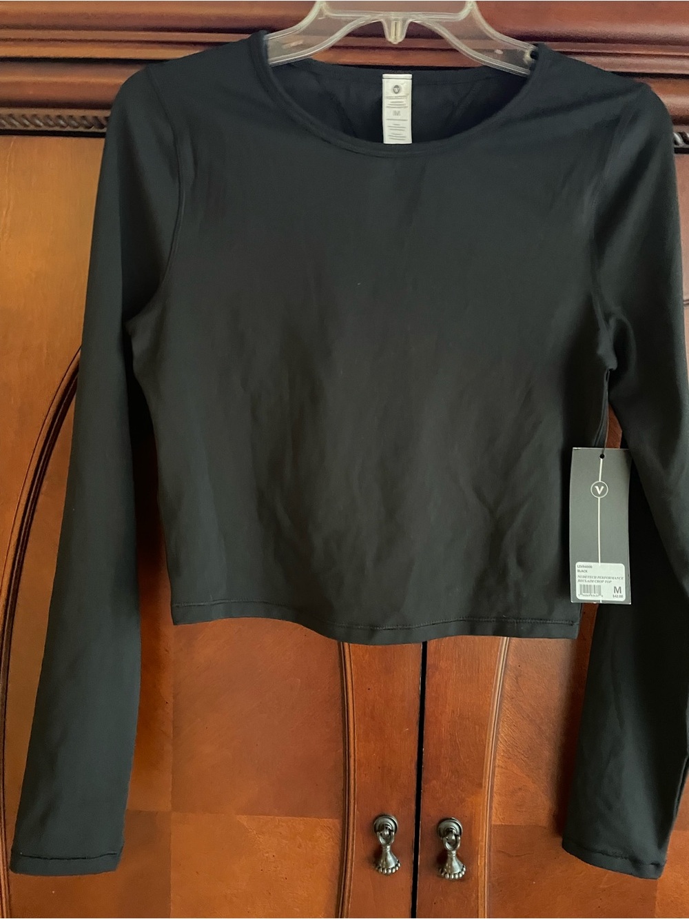 Velocity Black Long Sleeve Crop Top